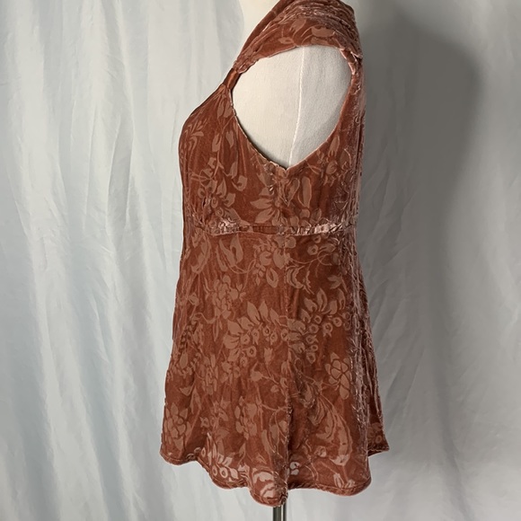 Anthropologie Silk And Velvet Eyelet Close Empire Waist Top - Picture 3 of 5